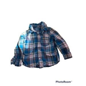 Carter s Boys Blue Plaid Button Down Shirt. Sz. 18M